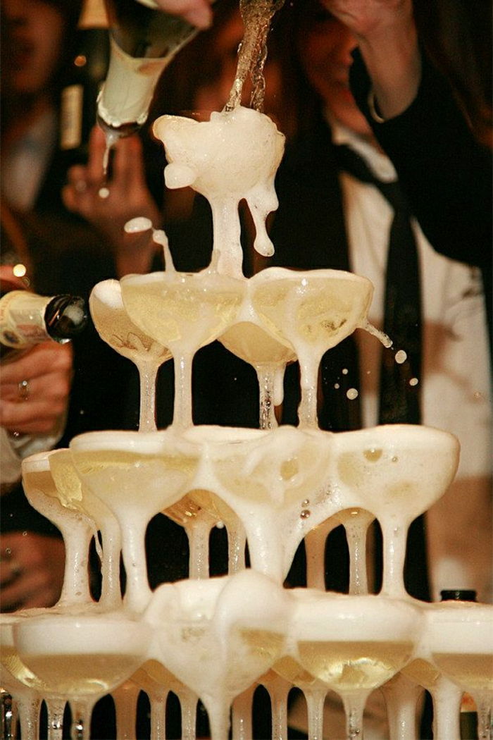 torre champanhe taças de champanhe de casamento do vintage