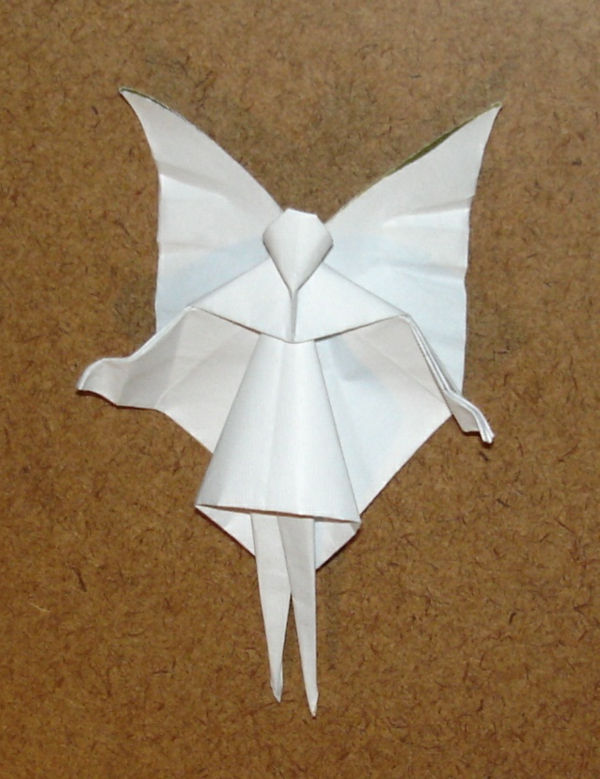 origami för julängel i vit färg