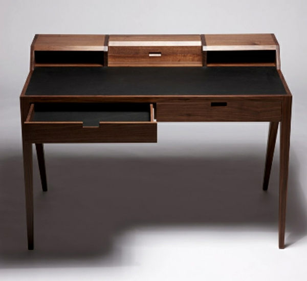 designer birou - design interesant din lemn - cu două sertare