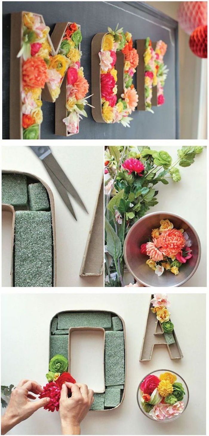 DIY-decoratie-idee, bloemen maken van bloemen, de kamer versieren, Moederdag