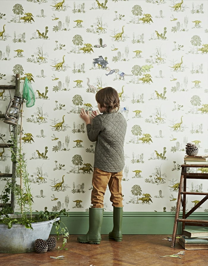 DIY projekt vintage-wallpaper-idé-small-boy