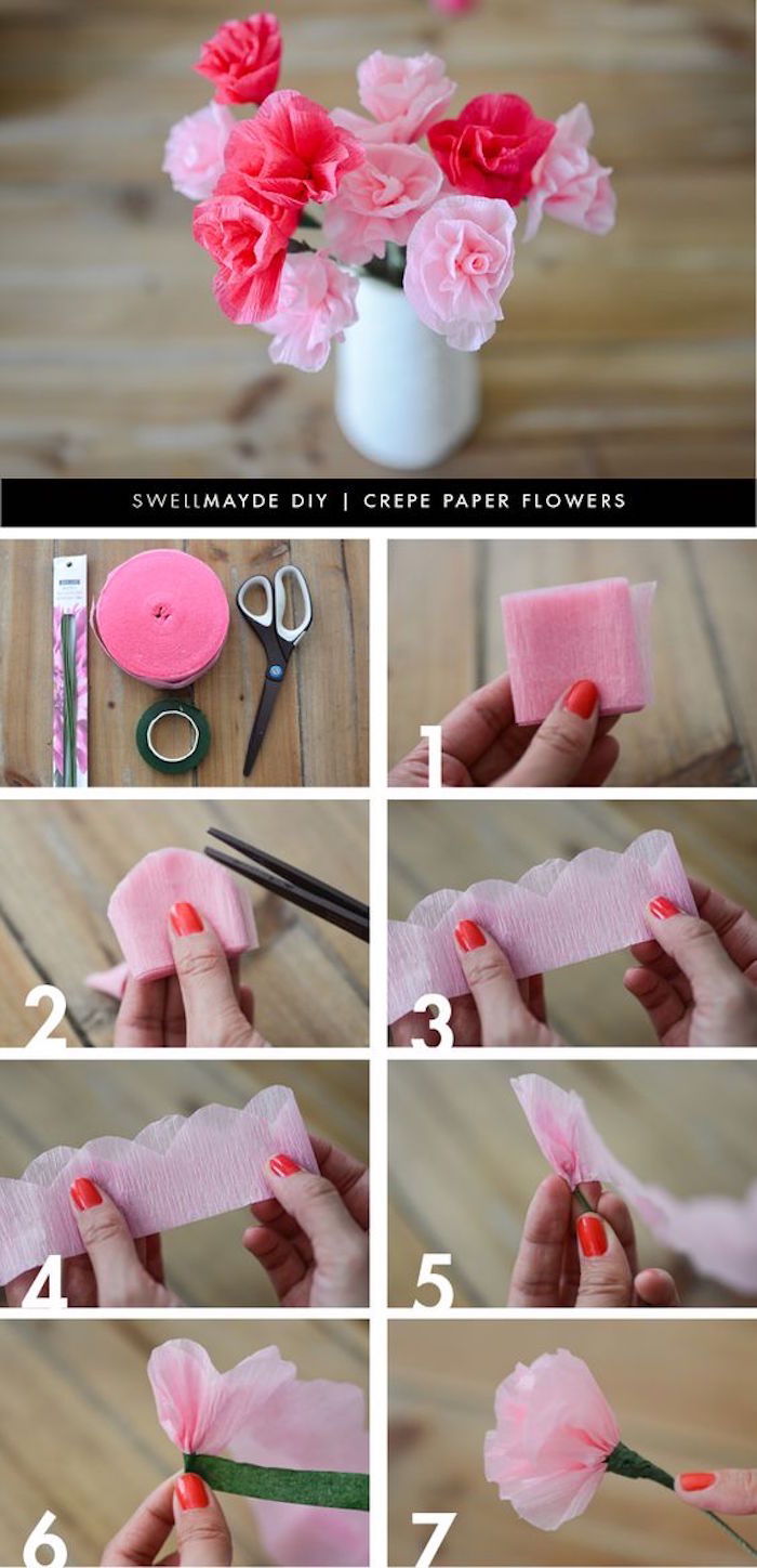 Pasidaryk pats, kūrybinga idėja, pagaminti gvazdikus iš krepinio popieriaus