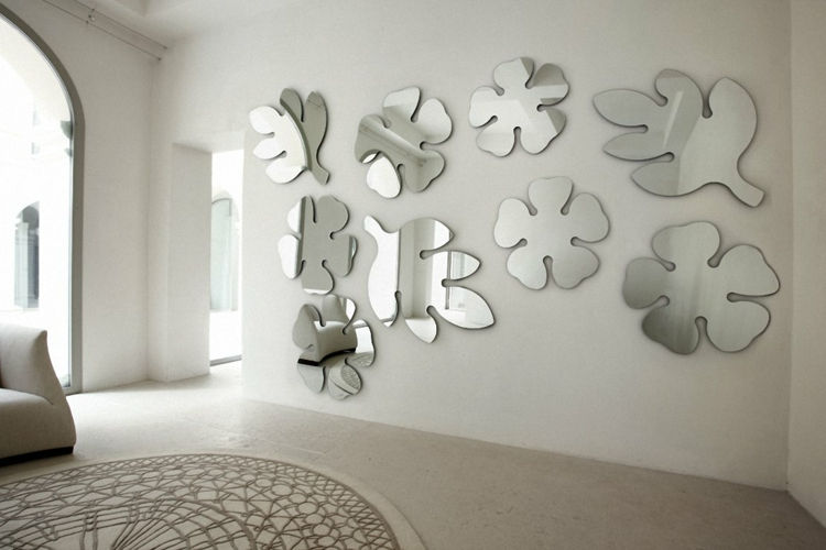 wandspiegel-blommor-blad lämnar chic-ädel nya moderna särskilt-elegant-simple