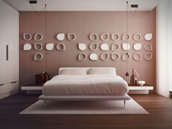 Deco pentru proiectare Wall-dormitor idei-lenjerie de pat în alb-