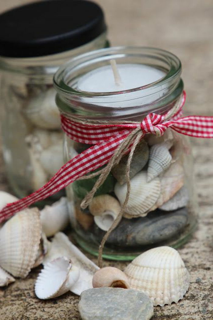 Shells de vară de decorare jam iută fire de iută