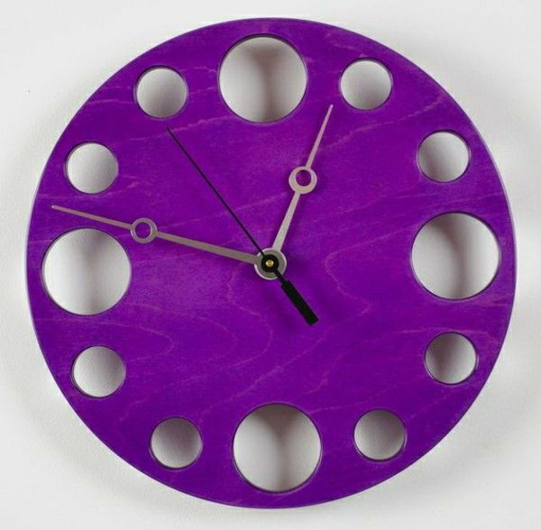 Dizajnér nástenné hodiny-for-an-originálu-Wanddeko-in-fialová