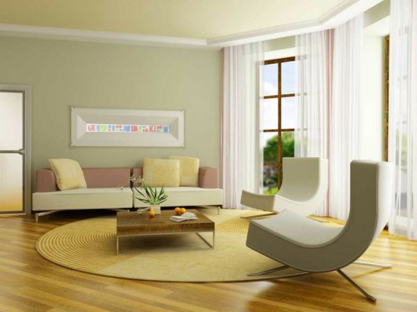Idei de design-by-the-living-room-galben-covor rotund