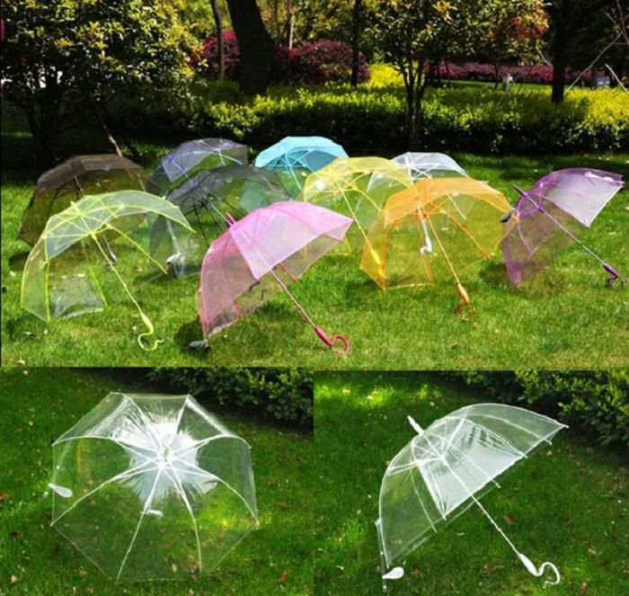 Umbrela transparent colorat culoare completa