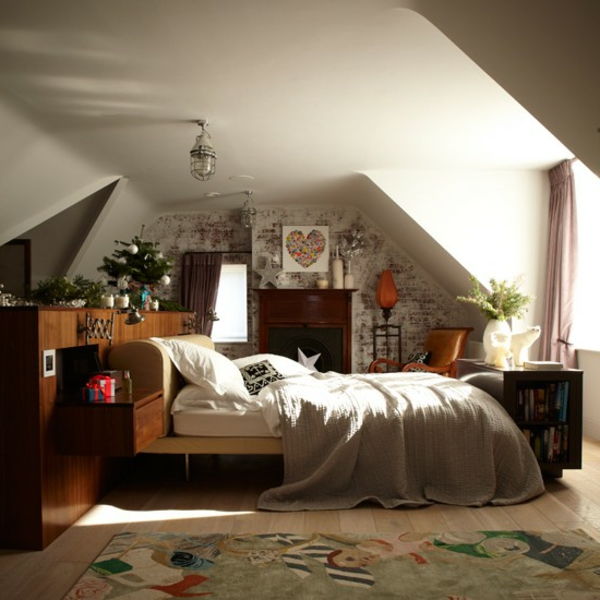 Country-style spalnica - v lepi penthouse
