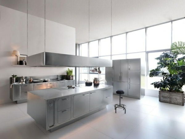 Nerūdijančio plieno virtuvės modernaus dizaino virtuvės salų vienetai - Abimiso prizmė - įdomi