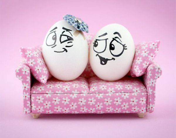 Yumurta çifti görüntüleri on yumurta boyama pembe