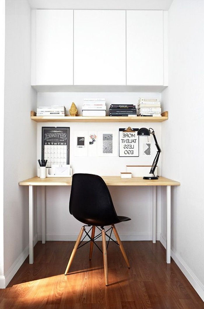 Opremljanje ideja-za-pisarno-belo-črno mizo stol