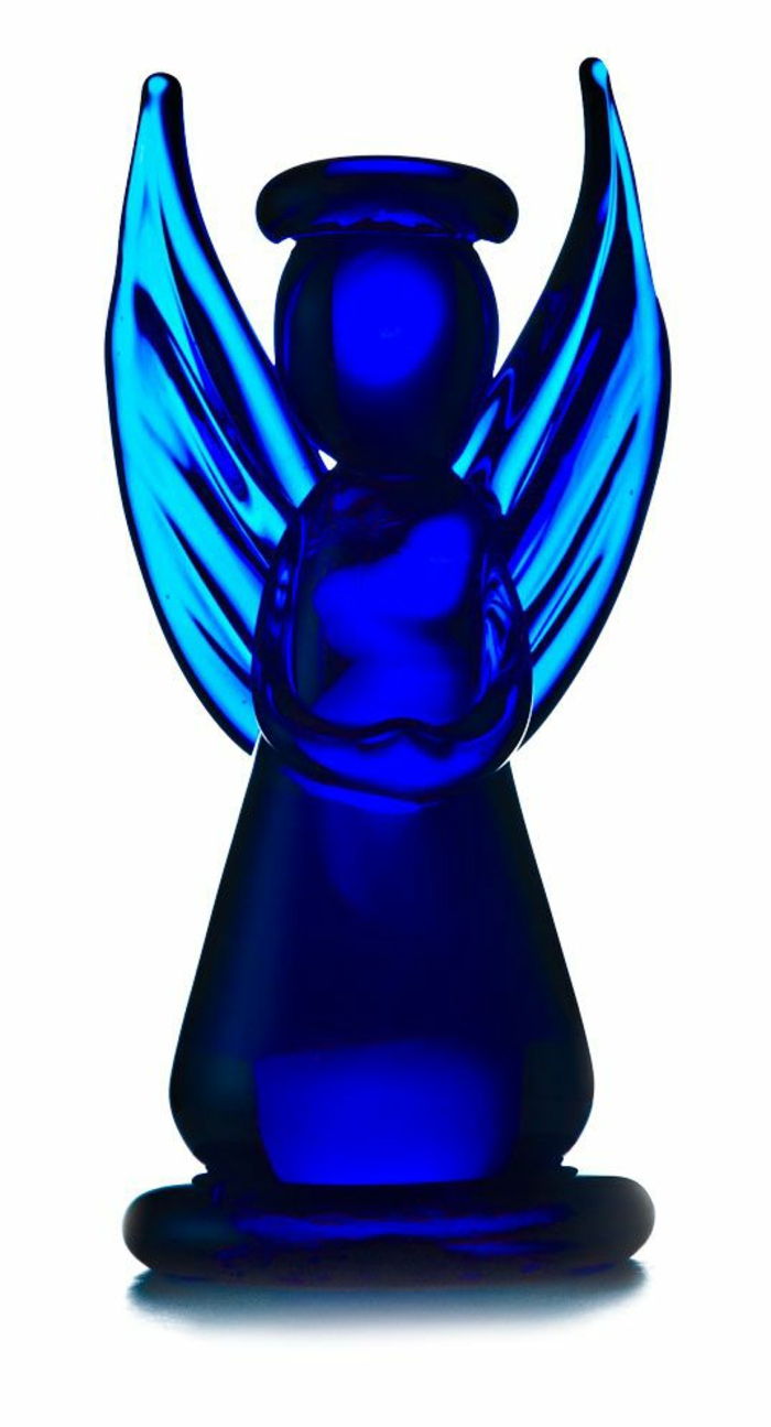 Înger figura-albastru de sticlă licitație
