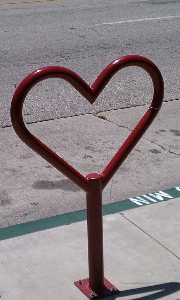 Rower odstający metalowo-in-kształcie Heart-