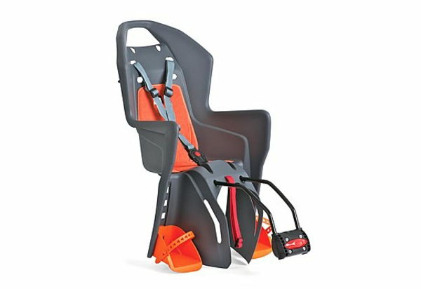 Kolesarska otroški sedež-moderno-praktični model, sivo-in-oranžna