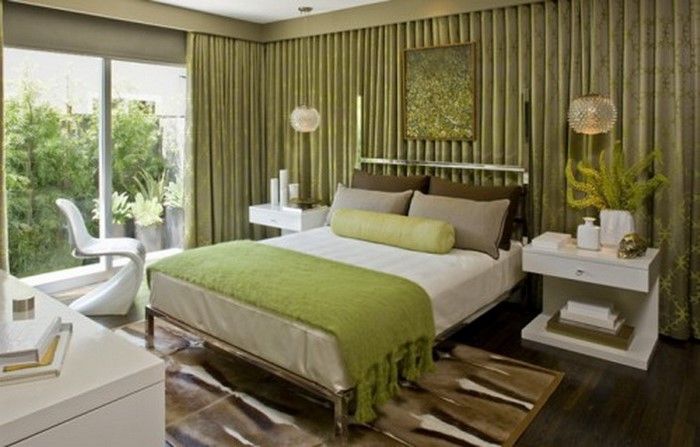 Färger för sovrummet grön-A-slående designen