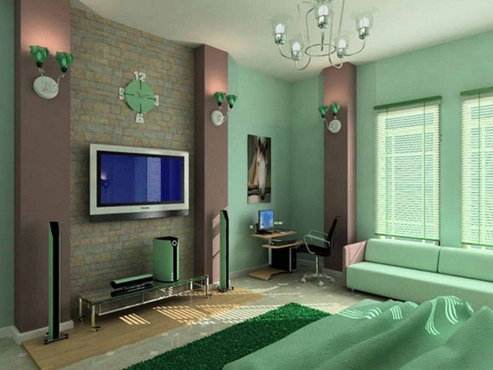 Färger för sovrummet grön-A-modern design