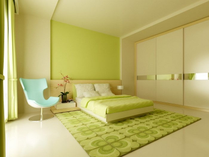 Färger för sovrummet grön-A-modern interiör