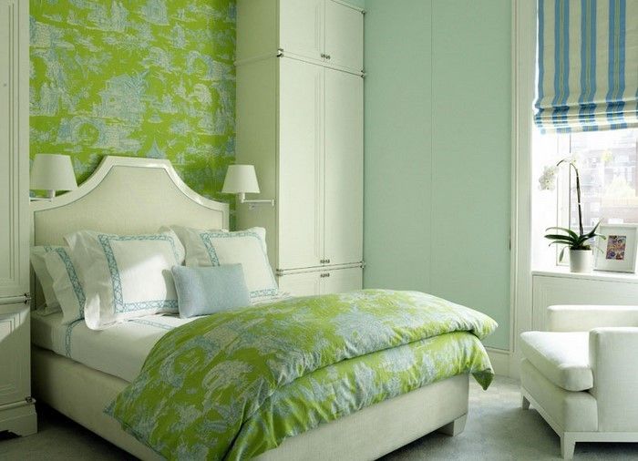 Färger för sovrummet grön-A-vacker design