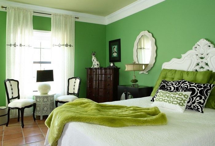 Färger för sovrummet grön-A-flashiga design
