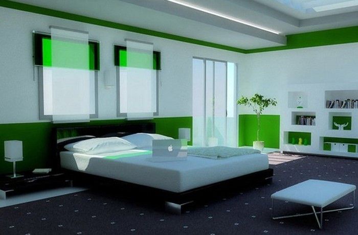 Färger för sovrummet grön-A-exceptionella beslut