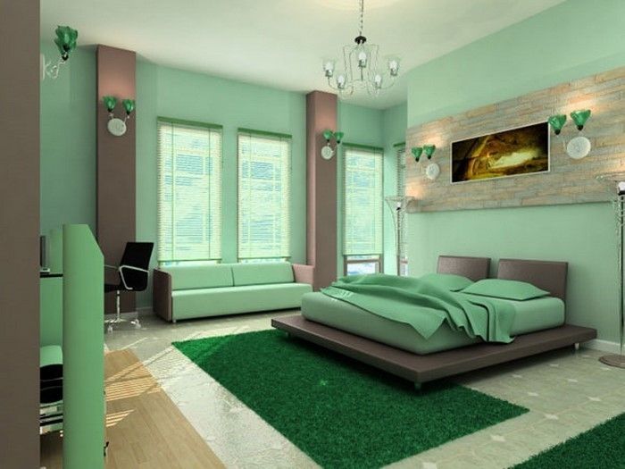 Färger för sovrummet grön-A-Cool utrustning