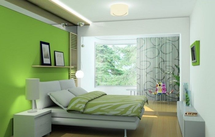Färger för sovrummet grön-A-vackra-Еinrichtung
