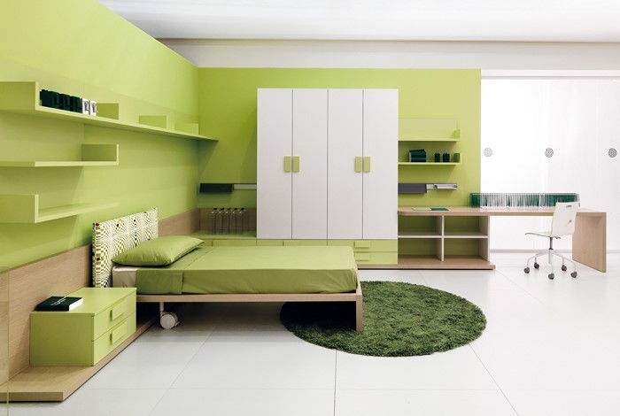 Färger för sovrummet grön-A-vacker design