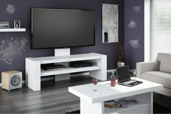 cabinet de televiziune din lemn cu efect de design complet mobilier idei-by-the-living-White