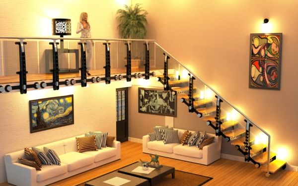 Cantilever-scara-modern-living-design-mult-lumină