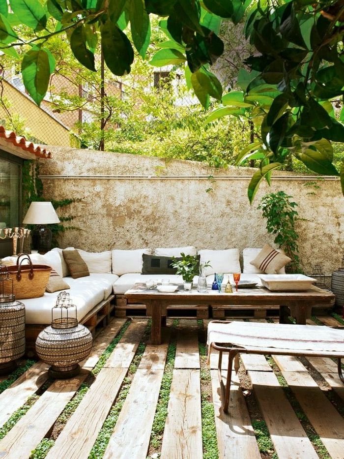 Garden Design-canapea paleti-alb-capitonată salon scaun-exotice de recuperare