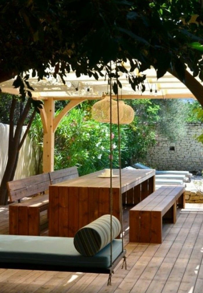 Garden hammock-and-table-sitzbänke-