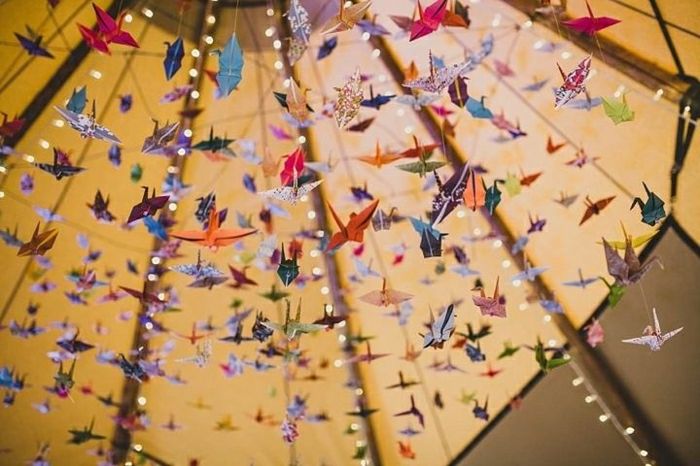 Garden Wedding-mille gru di origami Decorazione a sospensione