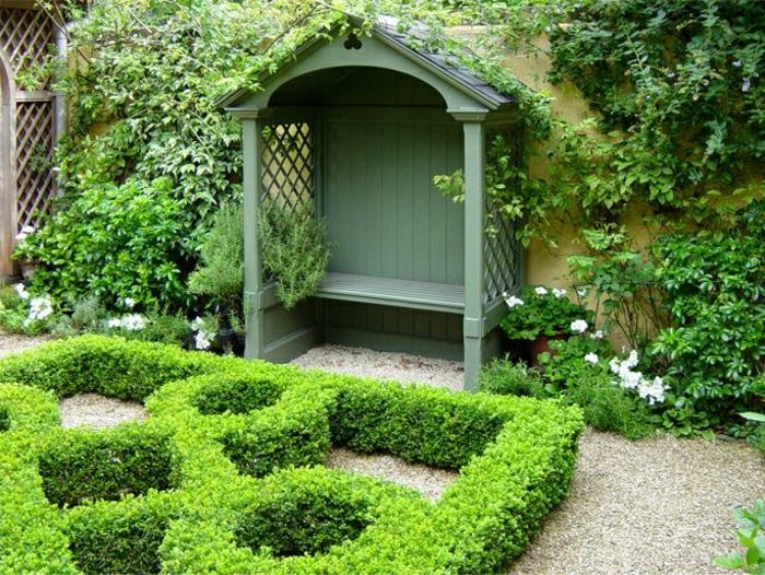 Flor verde Green Garden Arbor bancos corridos telhado