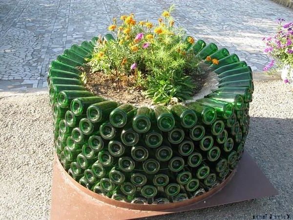 Garden Design blomkruka från glasflaska själv-gör DIY