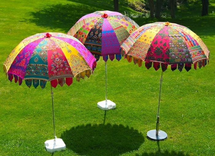 Hage paraplyer indiske stil gress