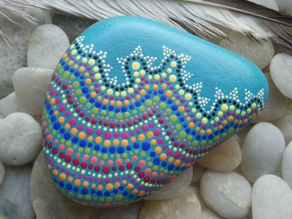Záhradné kamene-originálne-zdobiť-modro-color