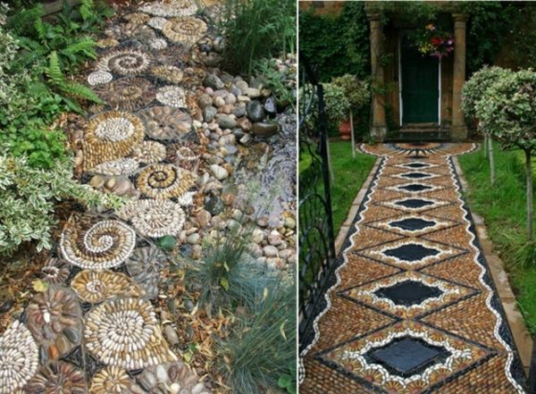 čudovit vrt pot ustvarite oblikovalske zamisli mozaik ploščice kamenčkov