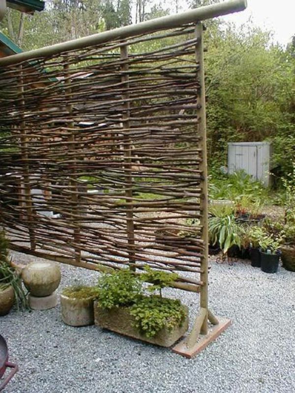 Trädgårdsstaketet grenar design idé