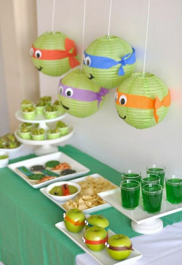 Birthday party ideer-Tischdeko-in-grønn
