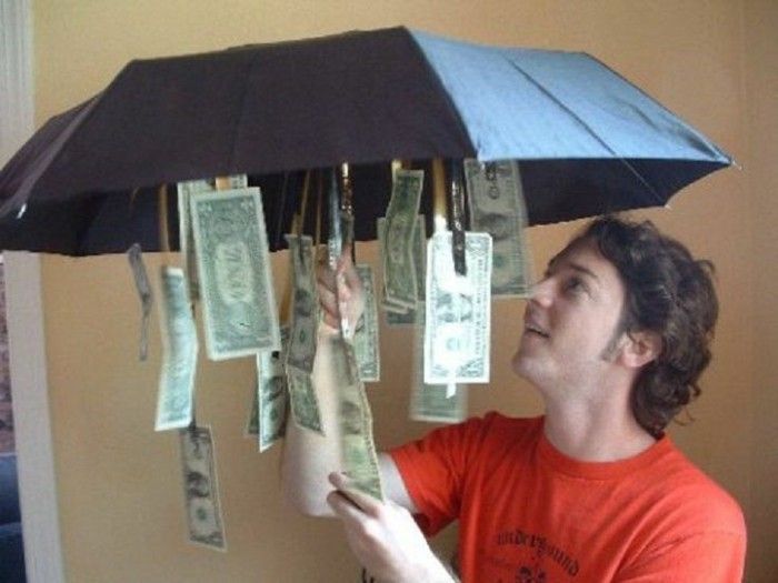 Presentes-para-bacharelado Umbrella com dinheiro