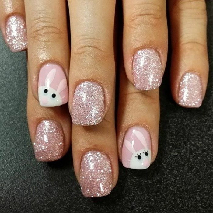Glitter Nails-design-ping med Rabbit