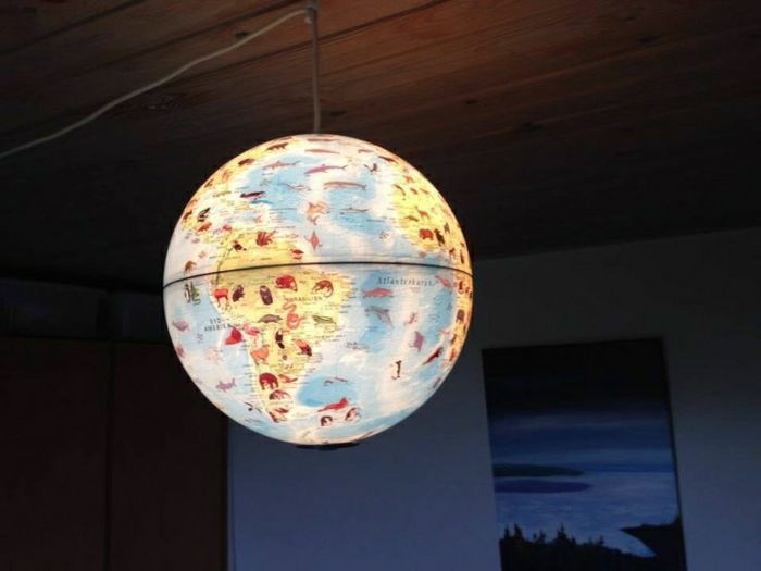 Globe World Map Lamp Ball lys