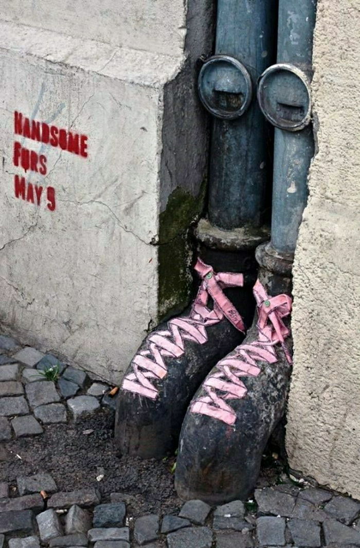 Graffiti street Rury sztuki Baletki-śmieszne
