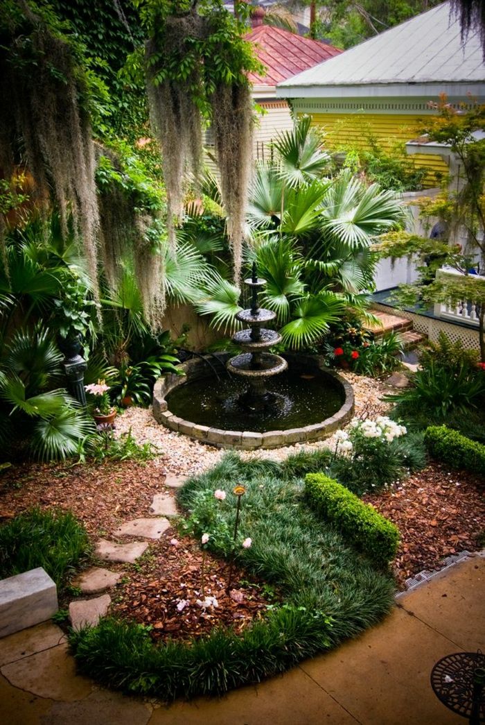 Hiša Vrt Palm Flower grmičevje Garden Fountain