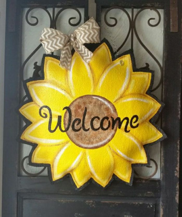 Hus Dør dekorasjon selv-make-lett-lett Sunflower Türhänger tekstil