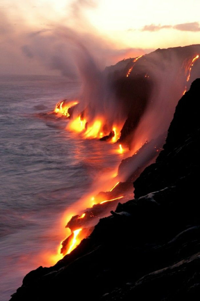 Hawaii Adaları Mauna Loa sıvı lav