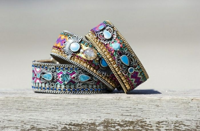 Hippie armband metallkristaller Stenar-bunt-Boho