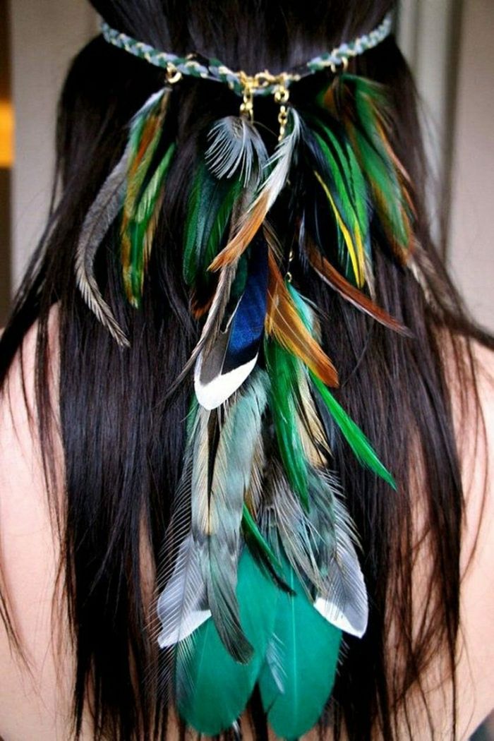 Hippie Headband Feather Boho-chic tillbehör