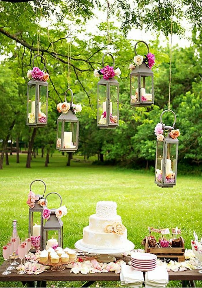 Bröllop dekoration Garden Flower Lantern Candle Pie vinglas cupcakes